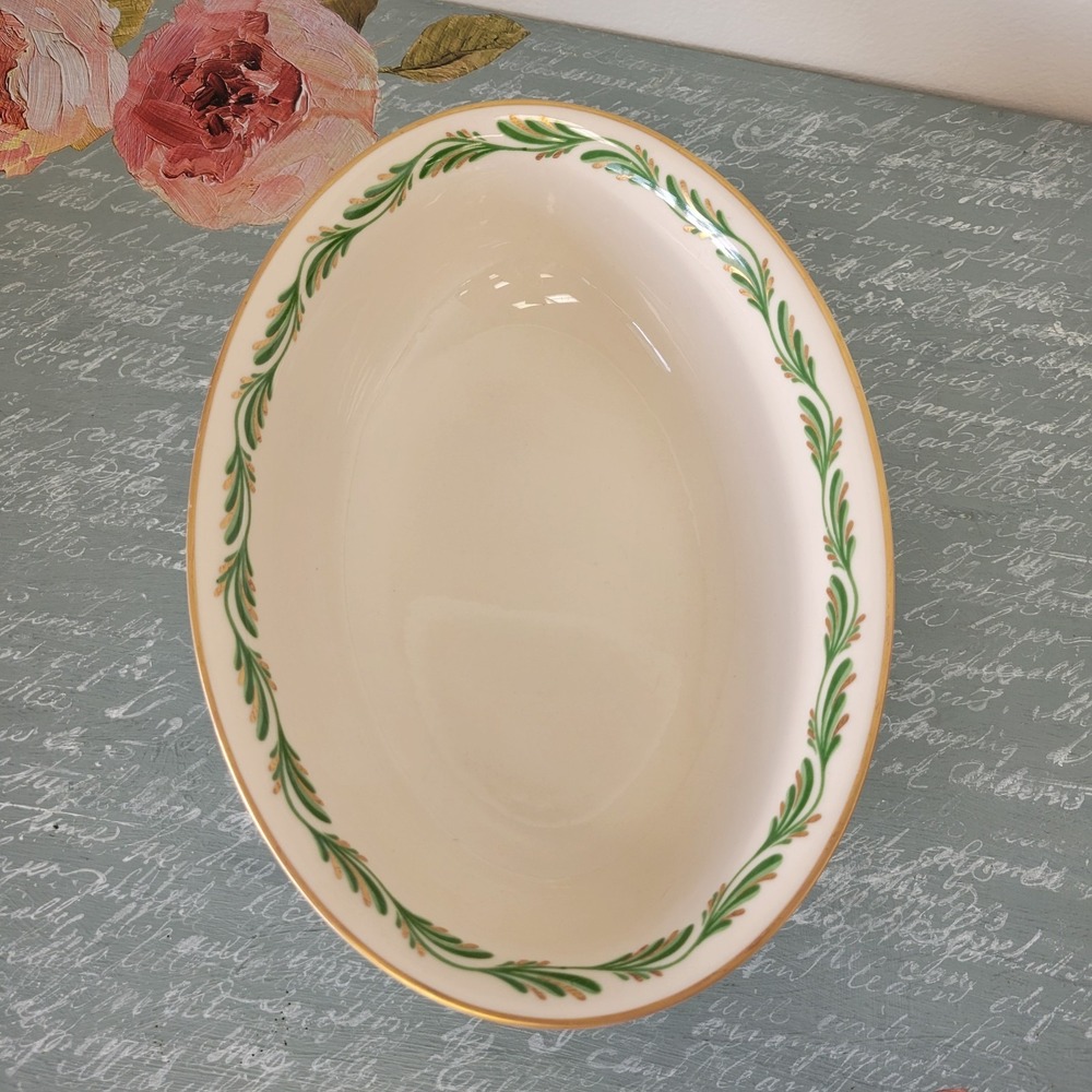 Franciscan Arcadia Green 9" Footed Oval Vegetable Bowl LK - Picture 4 of 5
